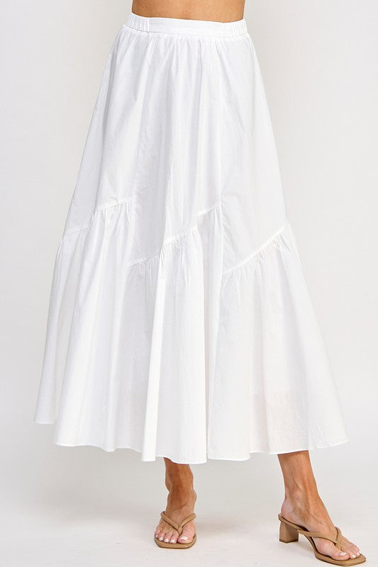 HIGH WAIST RUFFLED FLARE SKIRT