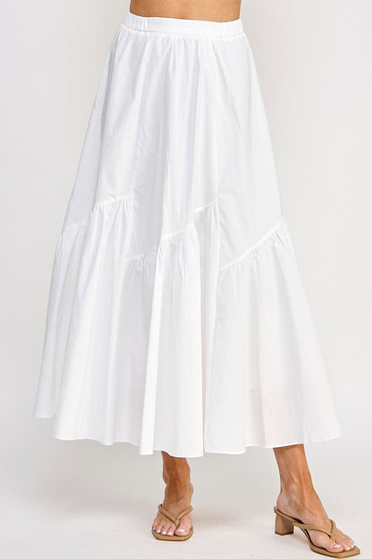 HIGH WAIST RUFFLED FLARE SKIRT