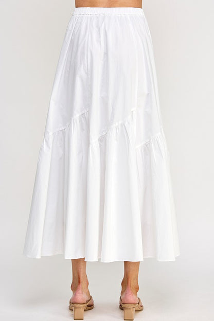 HIGH WAIST RUFFLED FLARE SKIRT