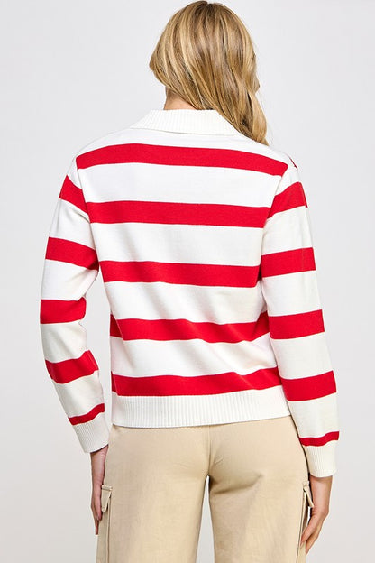 LONG SLEEVE STRIPED POLO