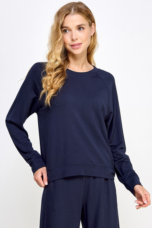 FRENCH TERRY ROUND NECK TOP