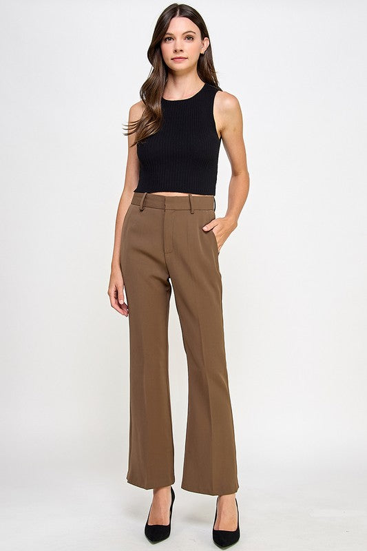 HIGH-WAISTED FLARED TROUSERS