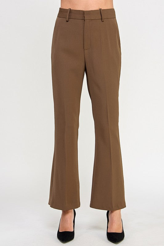 HIGH-WAISTED FLARED TROUSERS