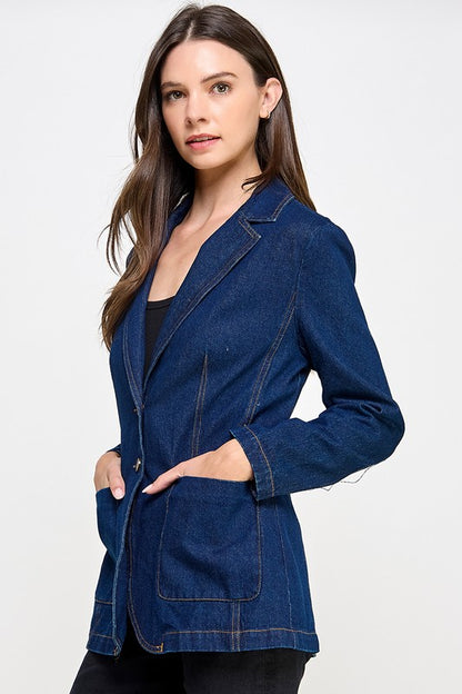 SLIM DENIM BLAZER