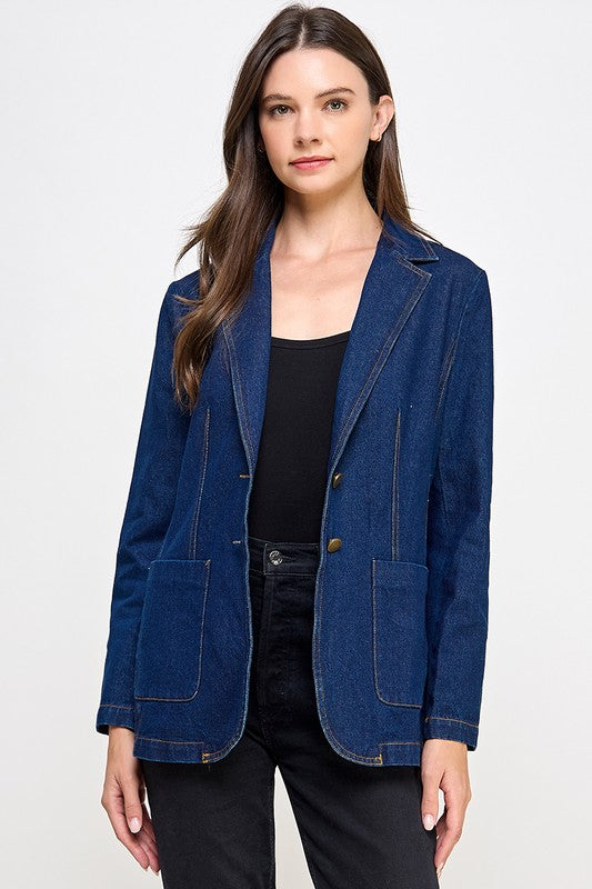 SLIM DENIM BLAZER