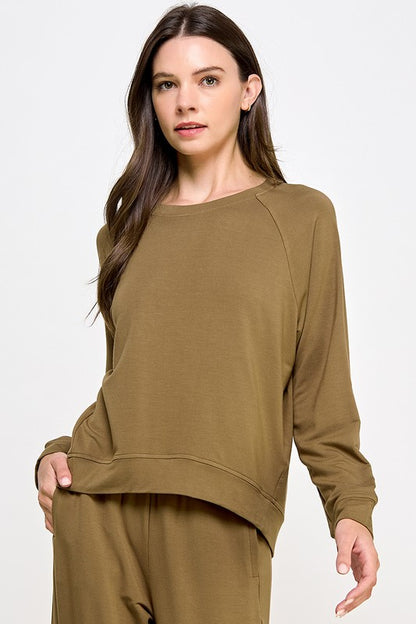 FRENCH TERRY ROUND NECK TOP