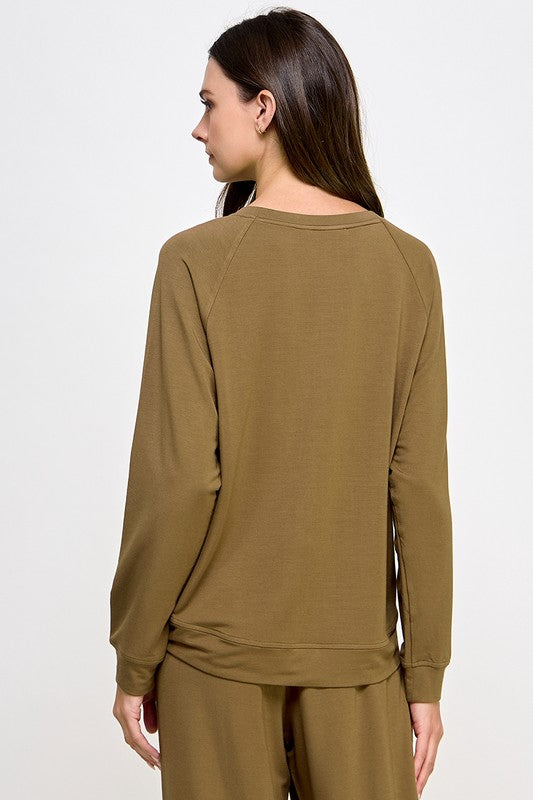 FRENCH TERRY ROUND NECK TOP