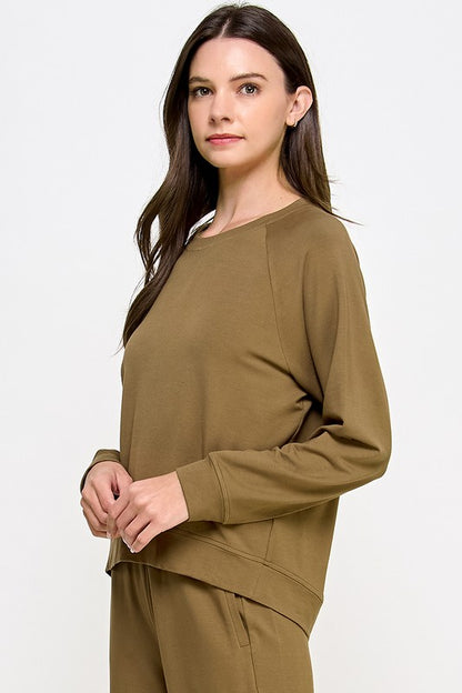 FRENCH TERRY ROUND NECK TOP