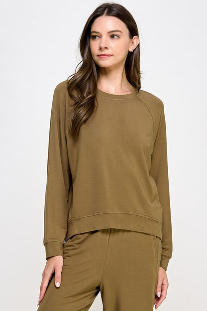 FRENCH TERRY ROUND NECK TOP