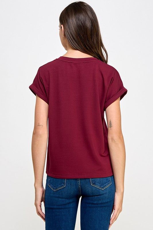 V NECK TEE