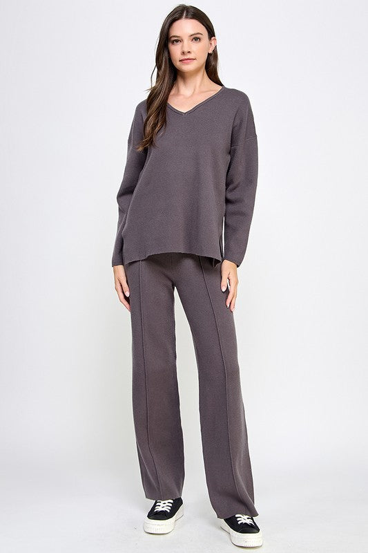 PIN TUCK KNIT PANTS