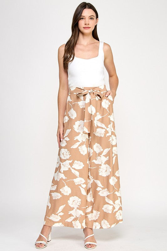 TIE WAIST WIDE LEG PANTS