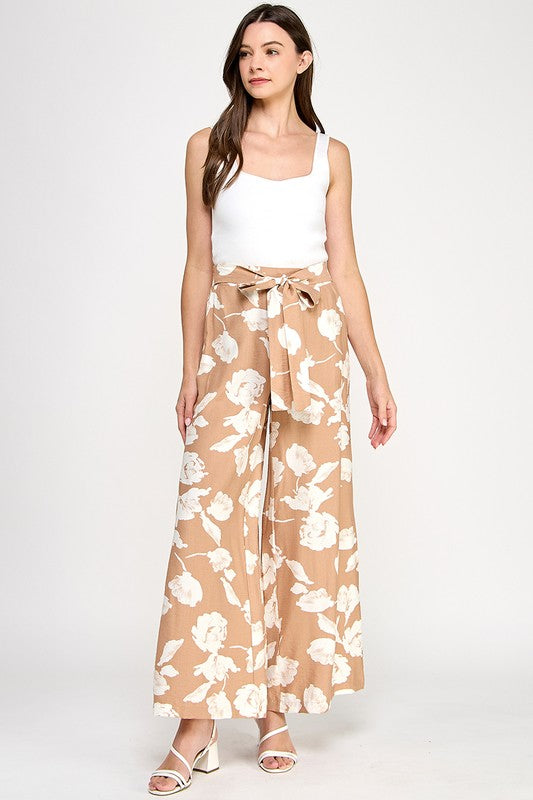 TIE WAIST WIDE LEG PANTS