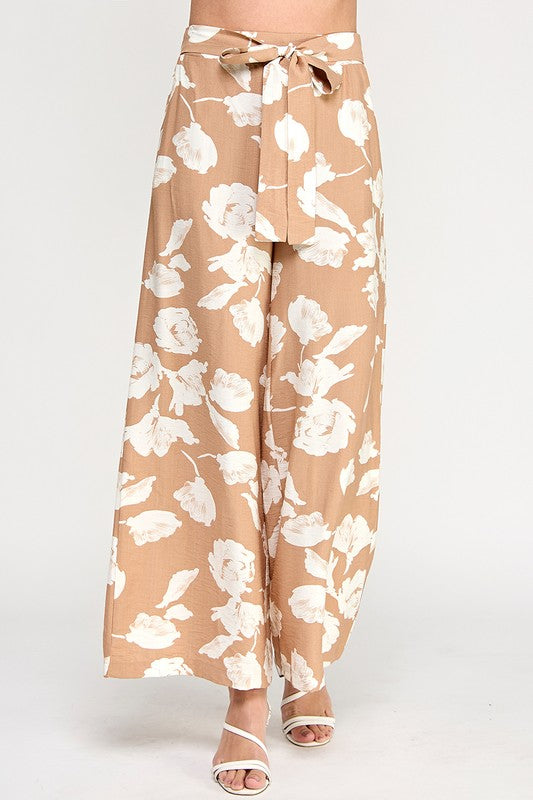 TIE WAIST WIDE LEG PANTS