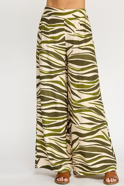 ZEBRA PRINT WIDE-LEG TROUSERS