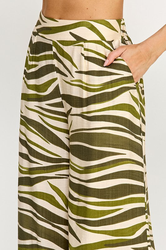 ZEBRA PRINT WIDE-LEG TROUSERS