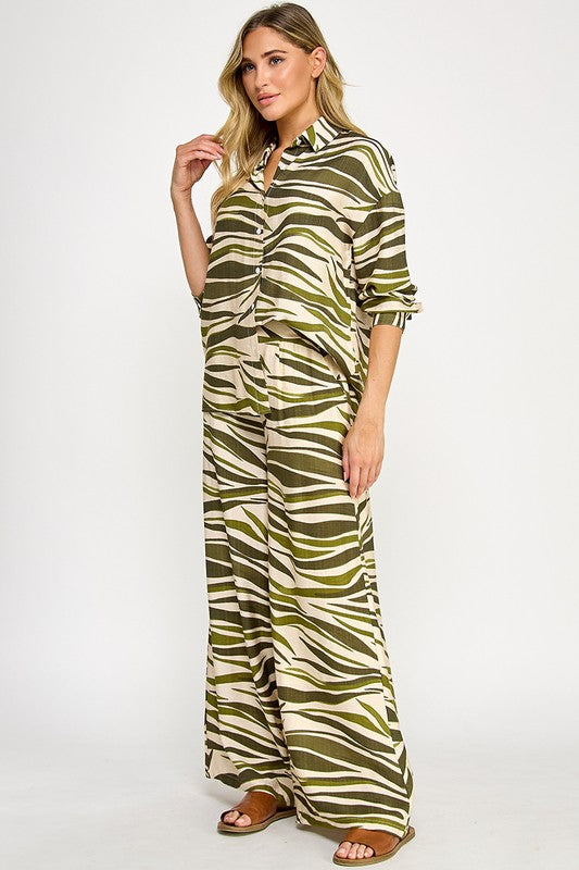 ZEBRA PRINT WIDE-LEG TROUSERS