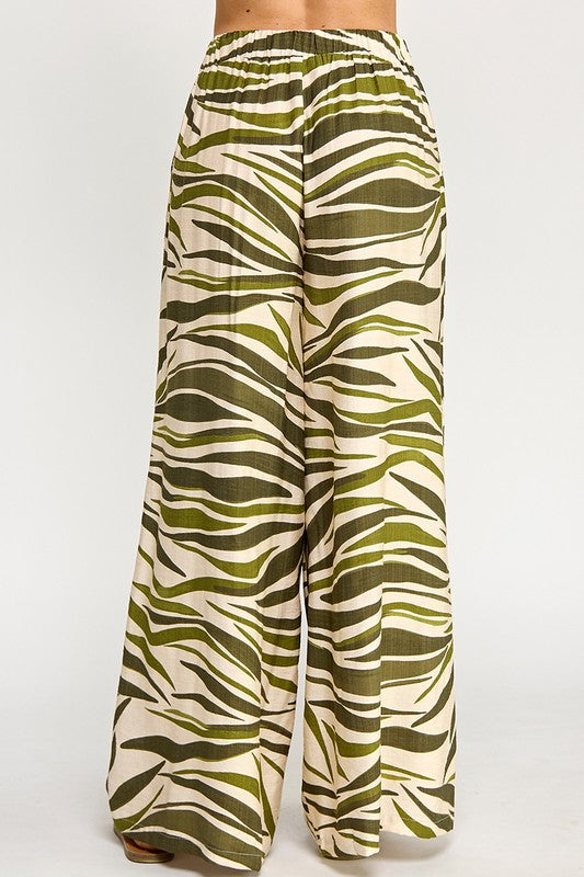 ZEBRA PRINT WIDE-LEG TROUSERS