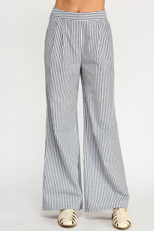 STRIPED LINNEN TROUSERS