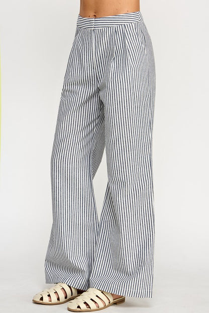 STRIPED LINNEN TROUSERS