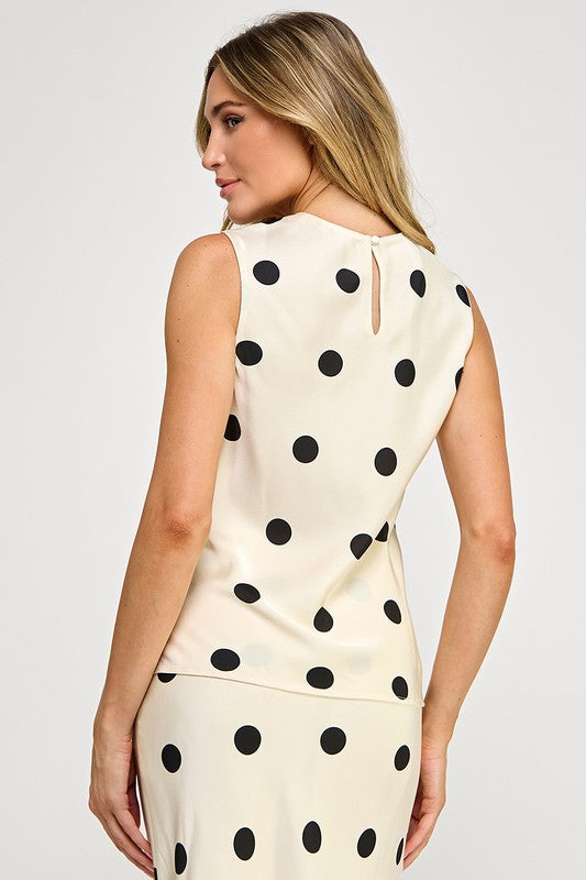 POLKA DOT SATIN TANK TOP