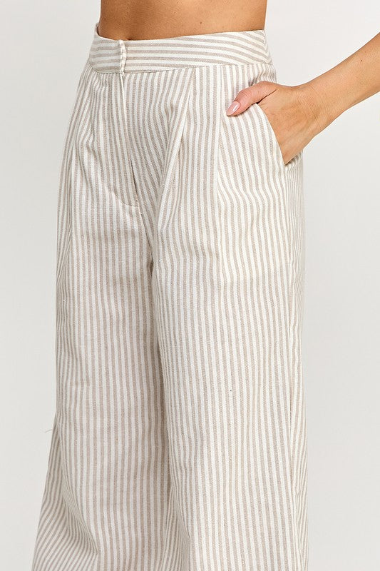 STRIPED LINNEN TROUSERS