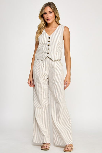 STRIPED LINNEN TROUSERS