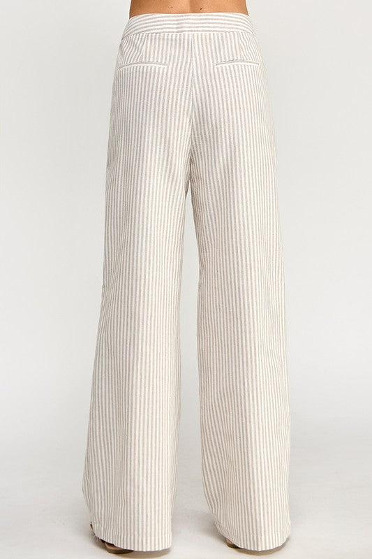 STRIPED LINNEN TROUSERS