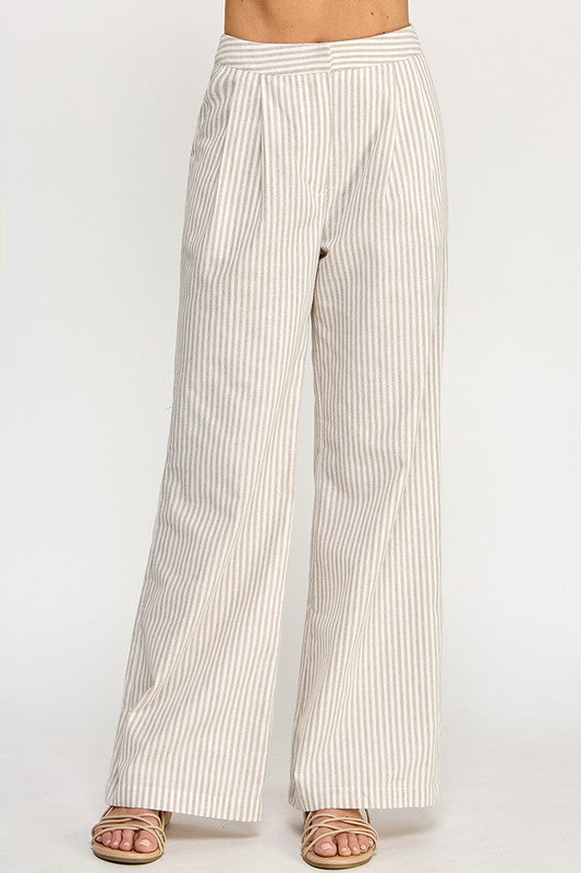 STRIPED LINNEN TROUSERS