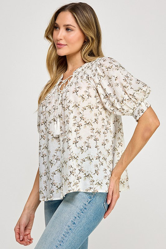 FLOWER PRINT BLOUSE