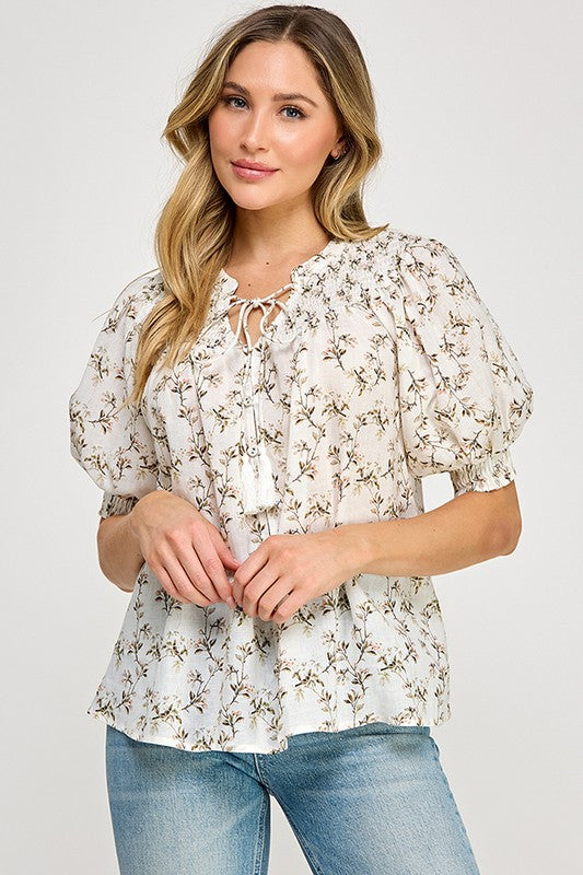 FLOWER PRINT BLOUSE