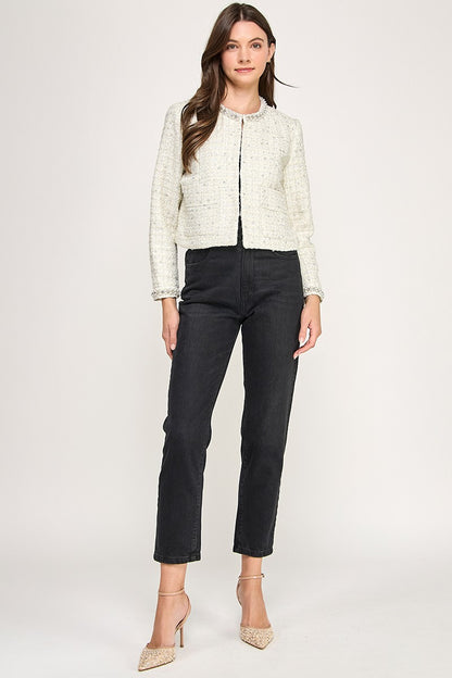 EMBELLISHED TWEED JACKET