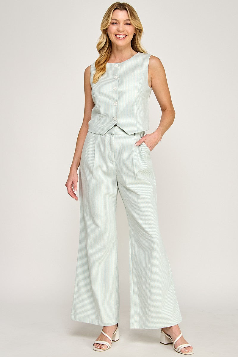PINSTRIPED CASUAL PANTS