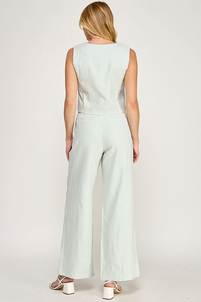 PINSTRIPED CASUAL PANTS