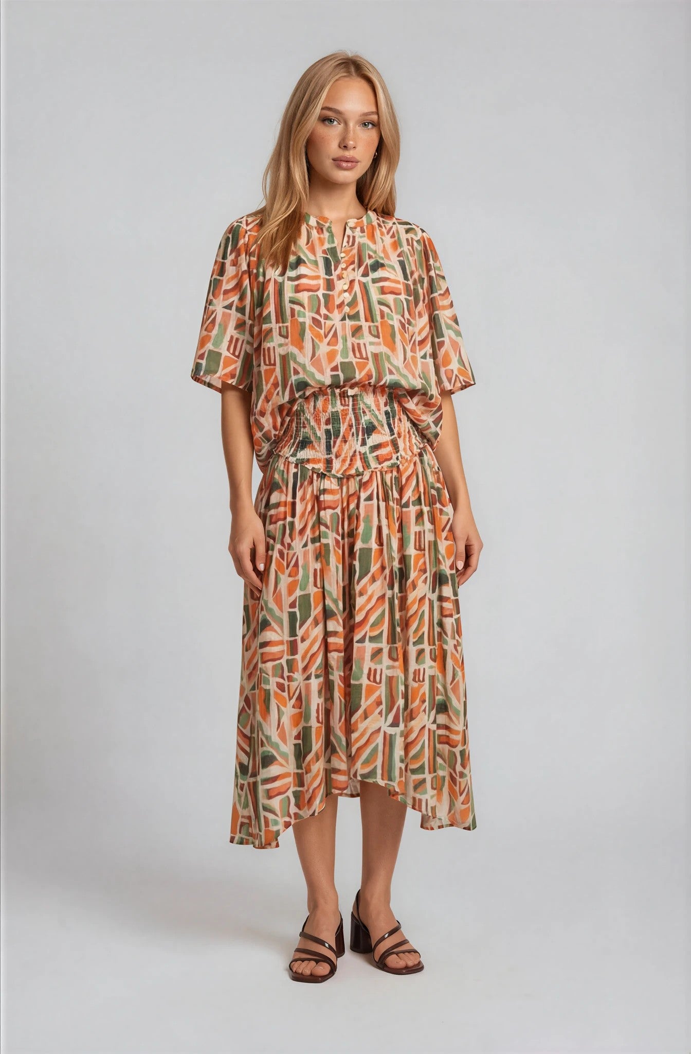 GEO MULTI PATTERNED SKIRT