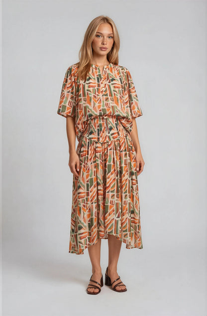 GEO MULTI PATTERNED SKIRT