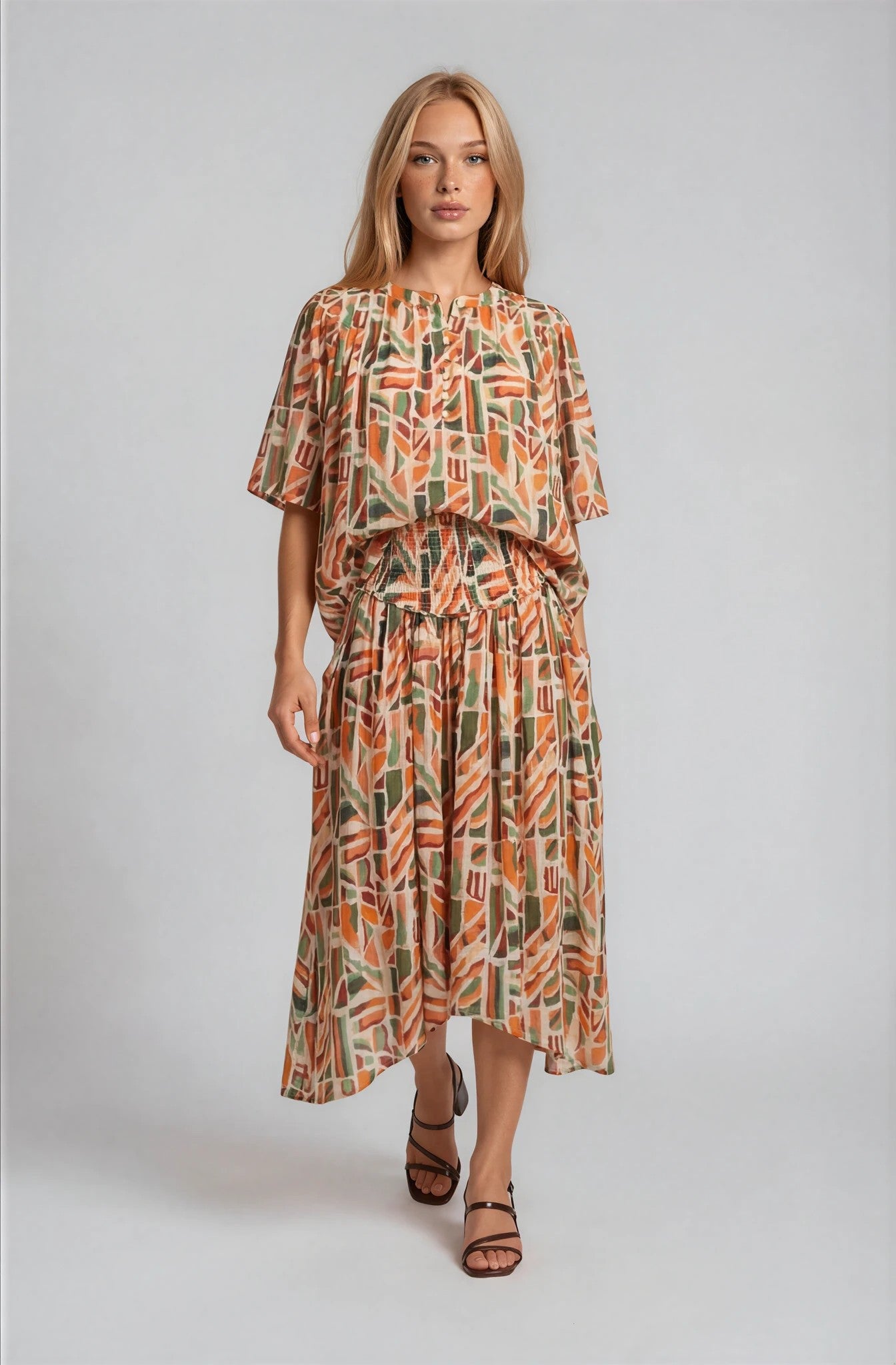 GEO MULTI PATTERNED SKIRT