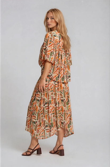 GEO MULTI PATTERNED SKIRT