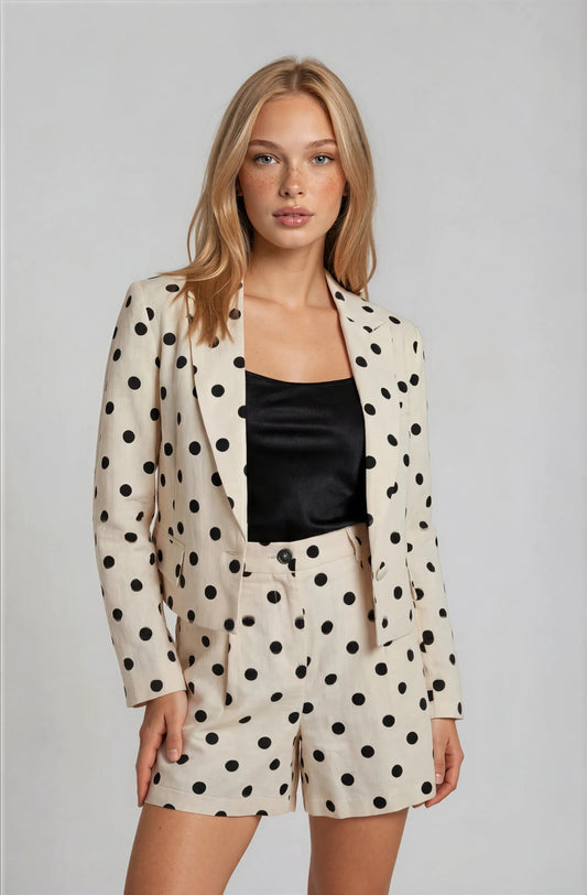 LINEN POLKADOT BLAZER