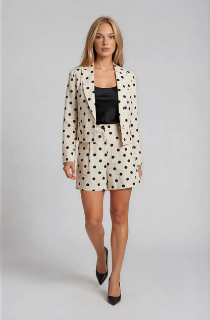 POLKADOT LINEN SHORTS