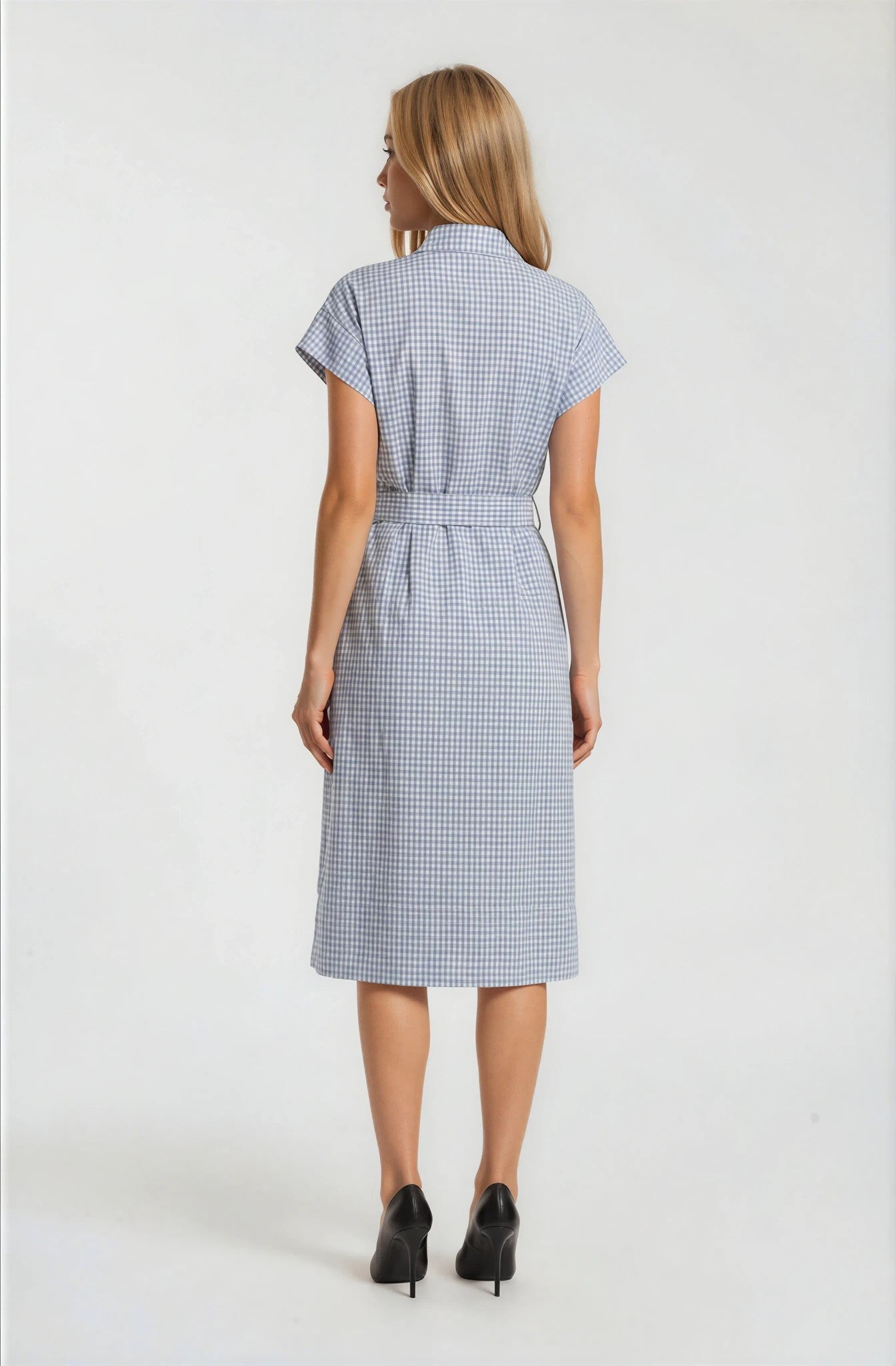 BELTED MIDI SHIRT DRESS