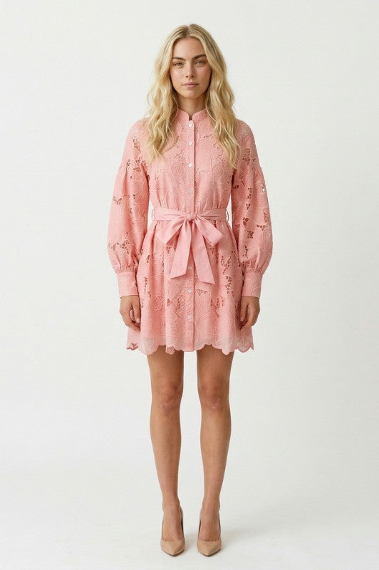LONG SLEEVE FLORAL LACE DRESS