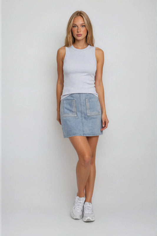 EMBROIDERY DETAIL MINI SKIRT