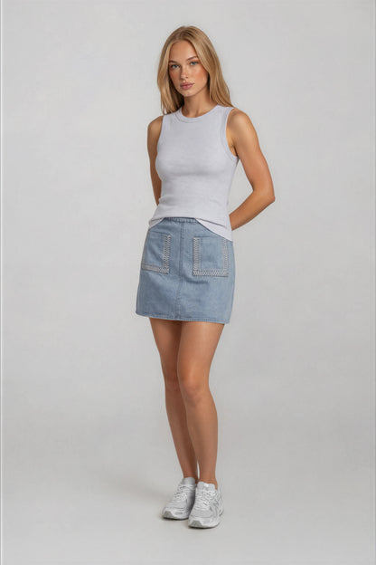 EMBROIDERY DETAIL MINI SKIRT
