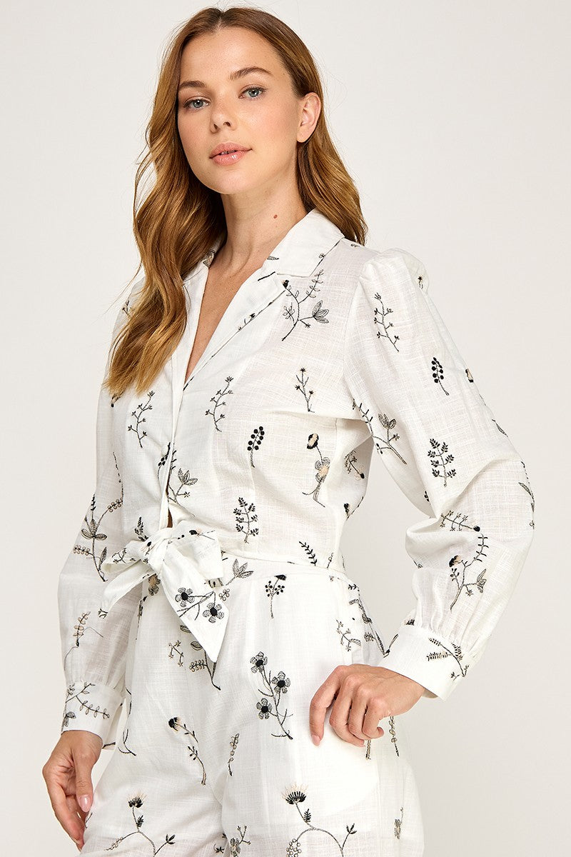 LONG SLEEVE EMBROIDERY TOP