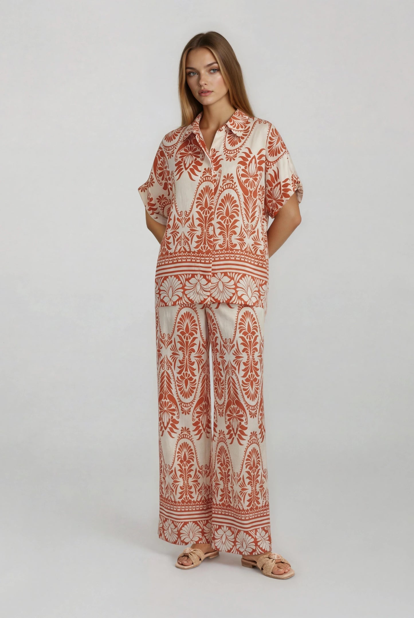 PRINTED FLARE PANTS