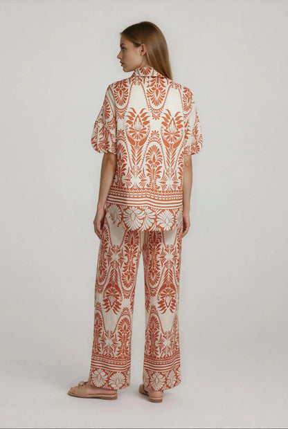 PRINTED FLARE PANTS