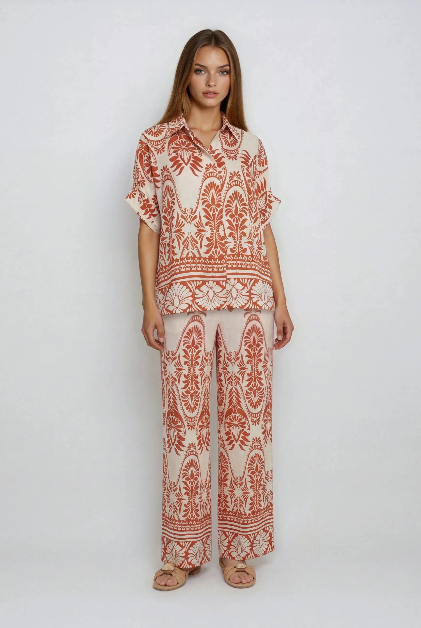 PRINTED FLARE PANTS