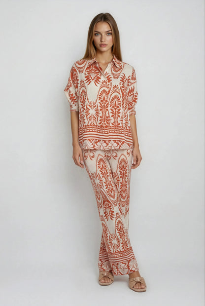 PRINTED FLARE PANTS