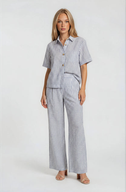 PINSTRIPED BUTTON DOWN TOP